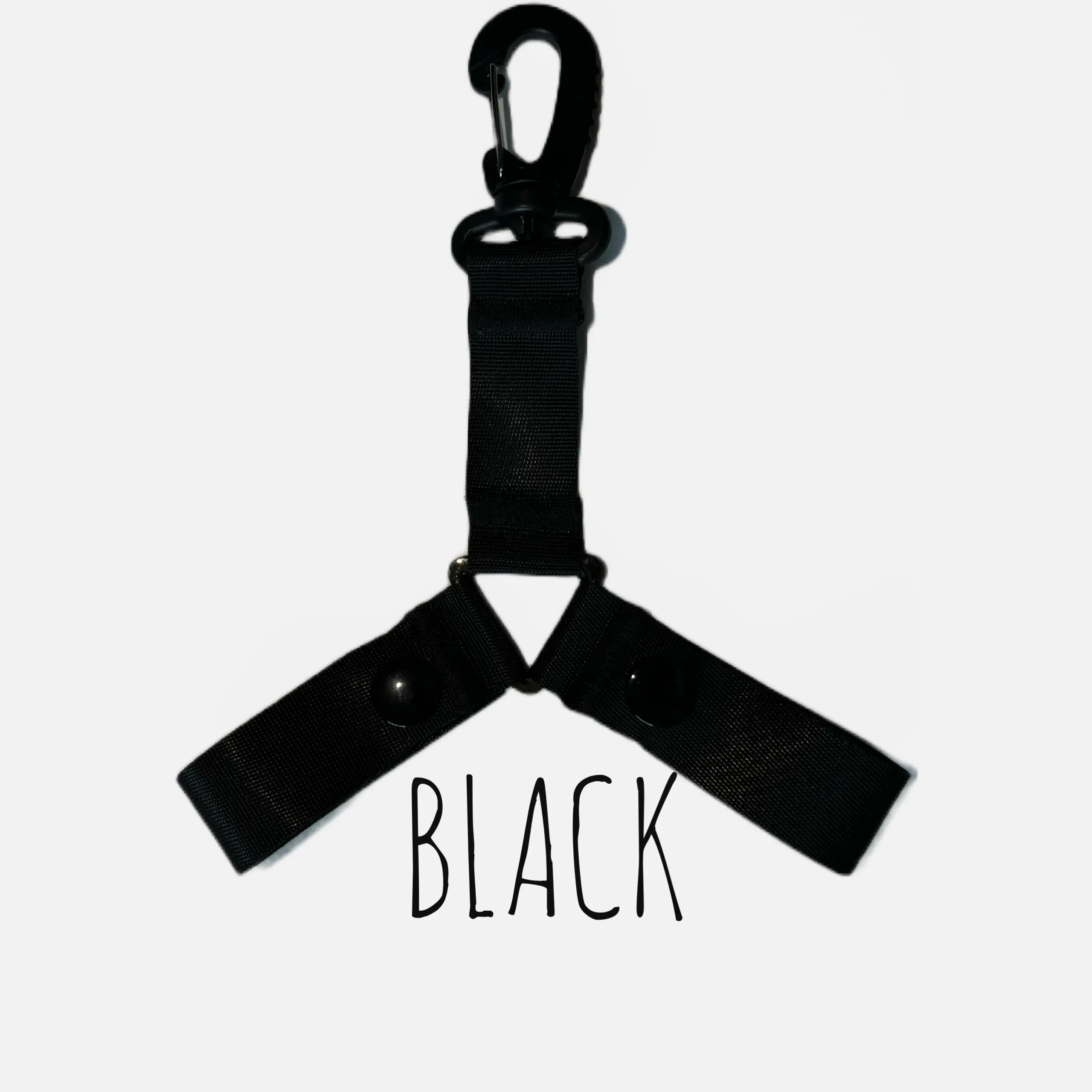 SINGLE BLACK - Cheer Thangz Pom Holder Backpack Strap - BLACK with Black Snaps- Ideal for Games & Competitions