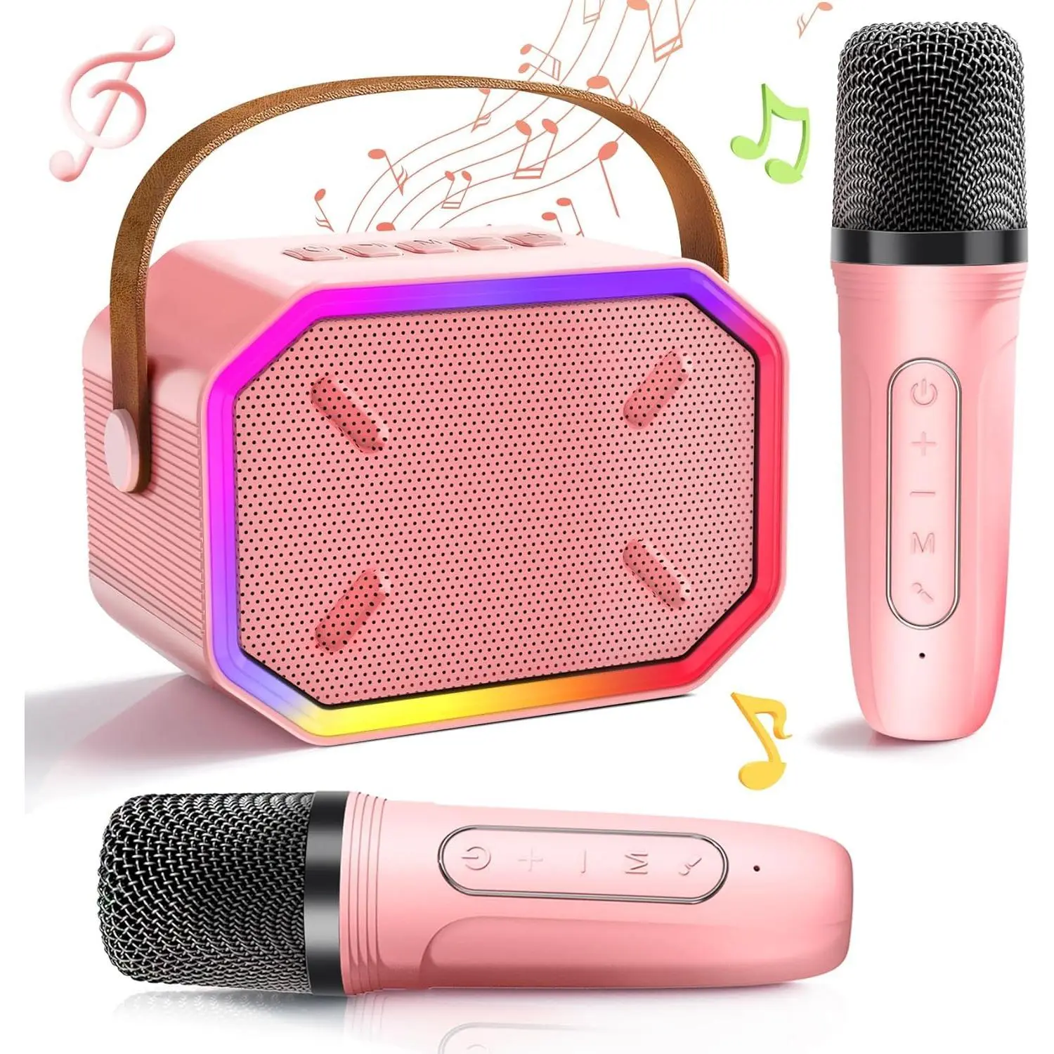 Z-MT9 Kids Karaoke Machine with 2 Bluetooth Microphones - Toys for Girls 4 5 6 7 8 9 10 11 12 Years Old - Ideal Christmas Birthday Gift for Kids & Toddler- Portable Wireless Karaoke Speakers
