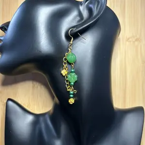 Lucky Me Glass and 18K Plated Gold Dangle earrings - Perfect for Your Jewelry Collection
