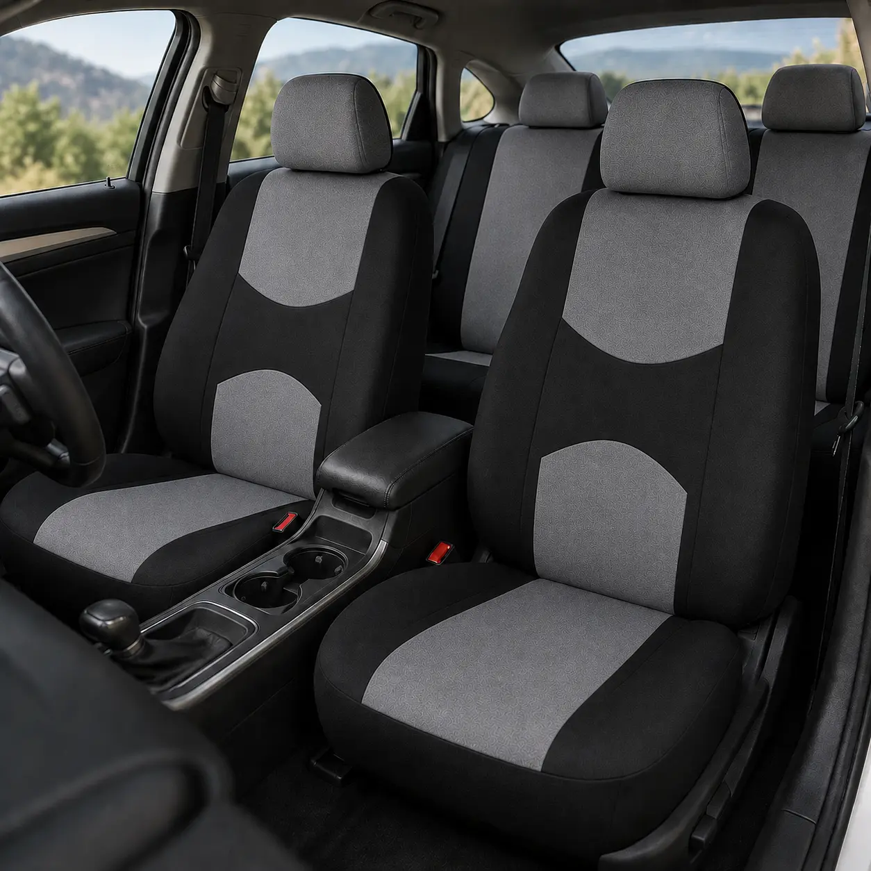 TOYOUN Automobiles Seat Covers Full Car Seat Cover Universal Fit Interior Accessories Protector Color Gray Car-Styling
