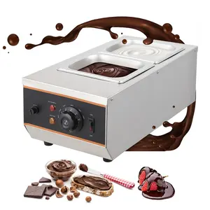 Chocolate Tempering Machine, 1.58 Qt*2 Tanks Chocolate Melting Pot With Temp Control 86~185℉, 800W Stainless Steel Electric Commercial Food Warmer For Chocolate/Milk/Cream Melting and Heating