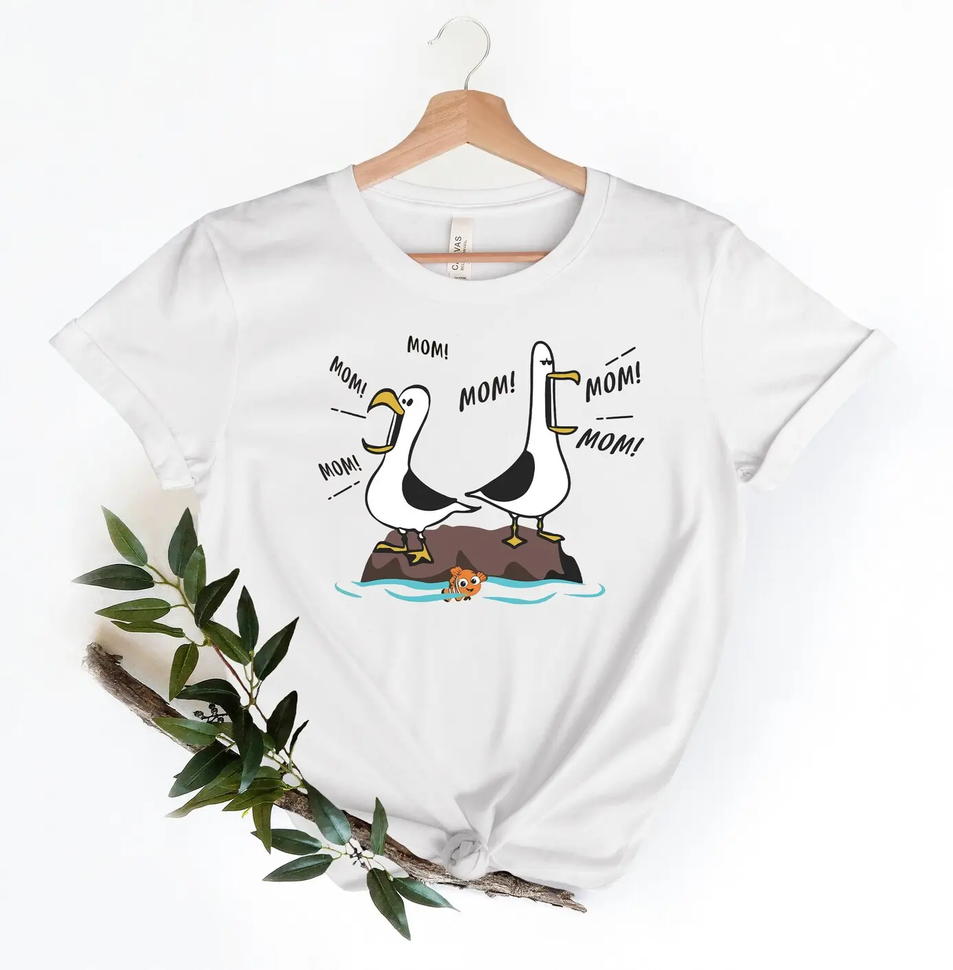 Mom Mom Mom Nemo Seagull T-Shirt, Finding Nemo Shirt, Matching Family Vacation Tee