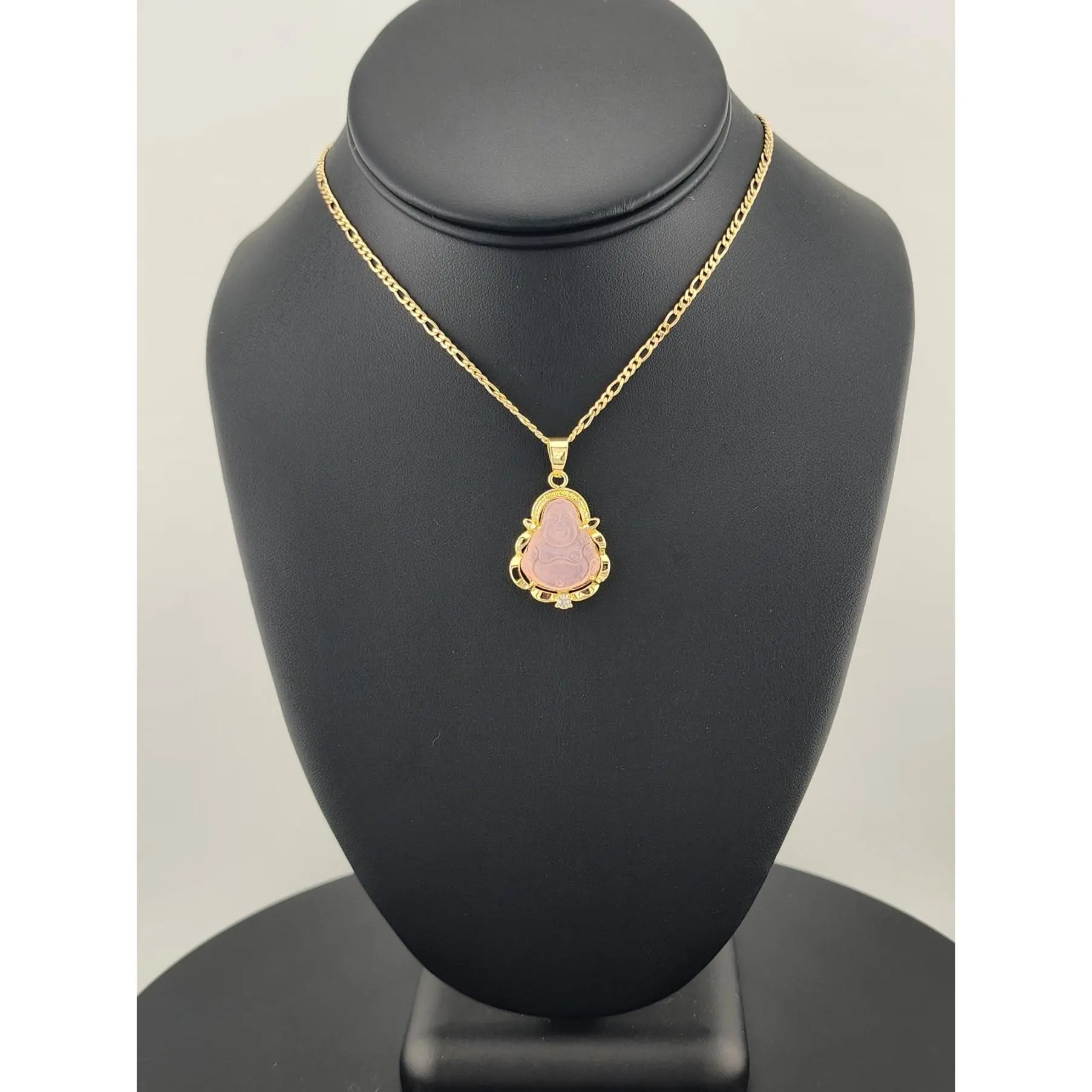 Brand New Pink Agate Buddha Necklace – Calming & Spiritual Charm