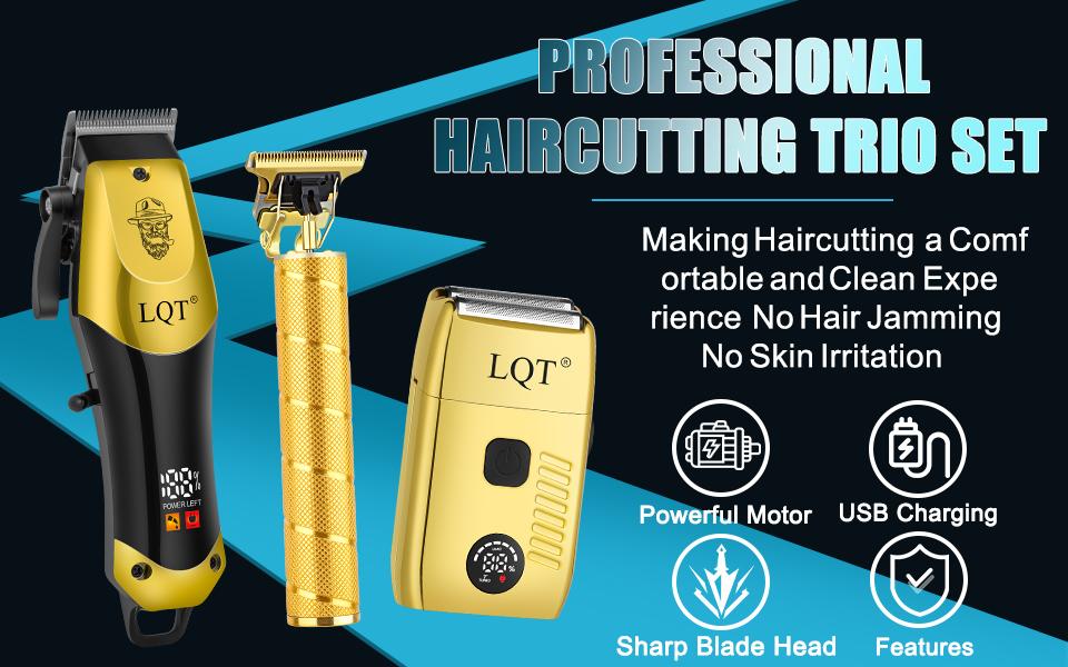 LQT All-In-One Men's Hair Cutting & Grooming Set, Cordless Rechargeable Hair Clipper, Detail Trimmer & Shaver with LCD Screen, Complete Home Barber Kit with Full Accessories, Save Money on Barbers for All Ages & Grooming Needs LQT All-In-One Men's Hair Cutting & Grooming Set, Cordless Rechargeable Hair Clipper, Detail Trimmer & Shaver with LCD Screen, Complete Home Barber Kit with Full Accessories, Save Money on Barbers for All Ages & Grooming Needs