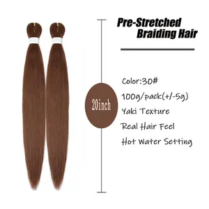 20 Inch  (8 Packs) No Damage Pre - Stretched Braiding Hair HeatCurl , Natural Lookfor Dreadlocks, Twists, Braids Versatile Hairstyles, for  women flexible Tousled crochet colorful extension head coverage hair extension long natural hairpiece daily
