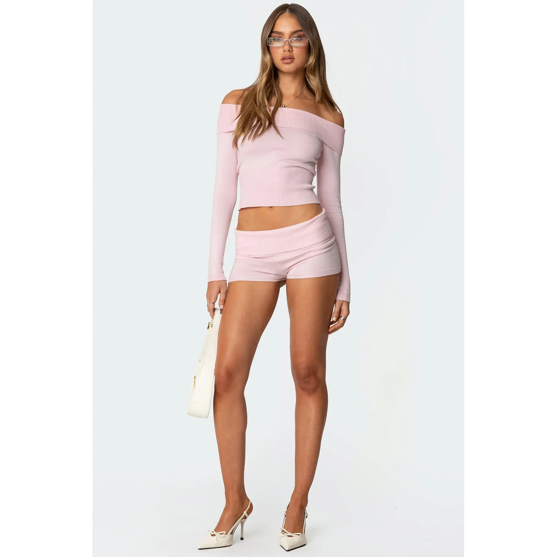 Jamie Fold Over Knit Shorts Jamie Fold Over Knit Shorts