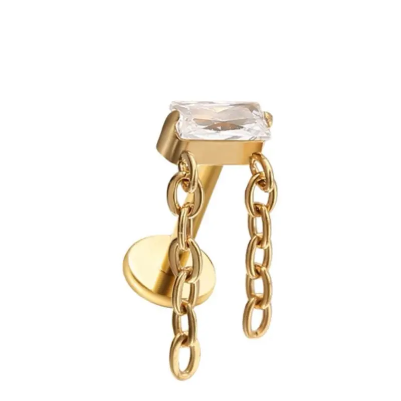 Mini Baguette Chain Flat Back- Clear CZ
