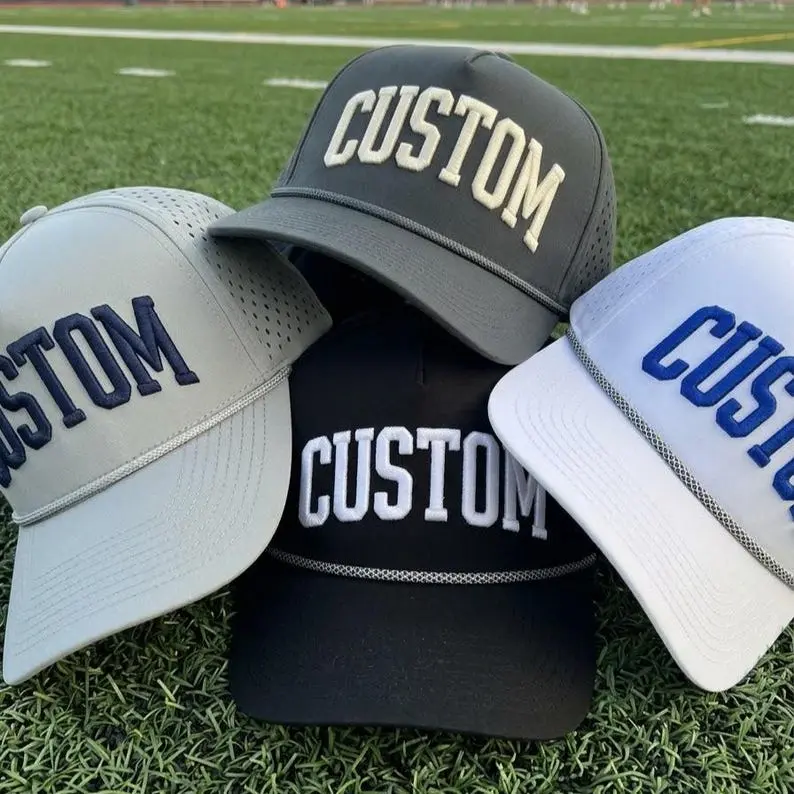 Custom Puff Embroidered Hat, Custom Rope Snapback, Personalized Golf Hat, Customized Name Logo Text Monogram Gift