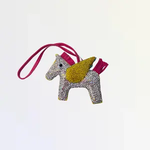 Sparkling Pegasus Charm – Crystal Horse Bag Pendant