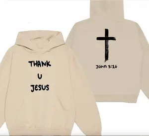 Daydrian Harding Thank U Jesus Sand Hoodie, Trendy Streatwear Gift Hoodie, Made in USA, Unisex Cotton T-shirt