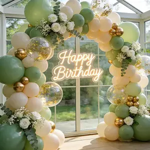 Sage Green Balloons Arch Kit, Olive Green Sand White Metallic  Confetti Balloons for Birthday Bridal Shower Engagement  Shower Party Decorations