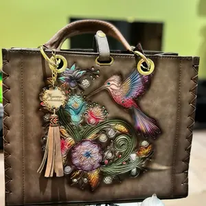 LEATHER ARTISANAL PAINTED HAND BAG