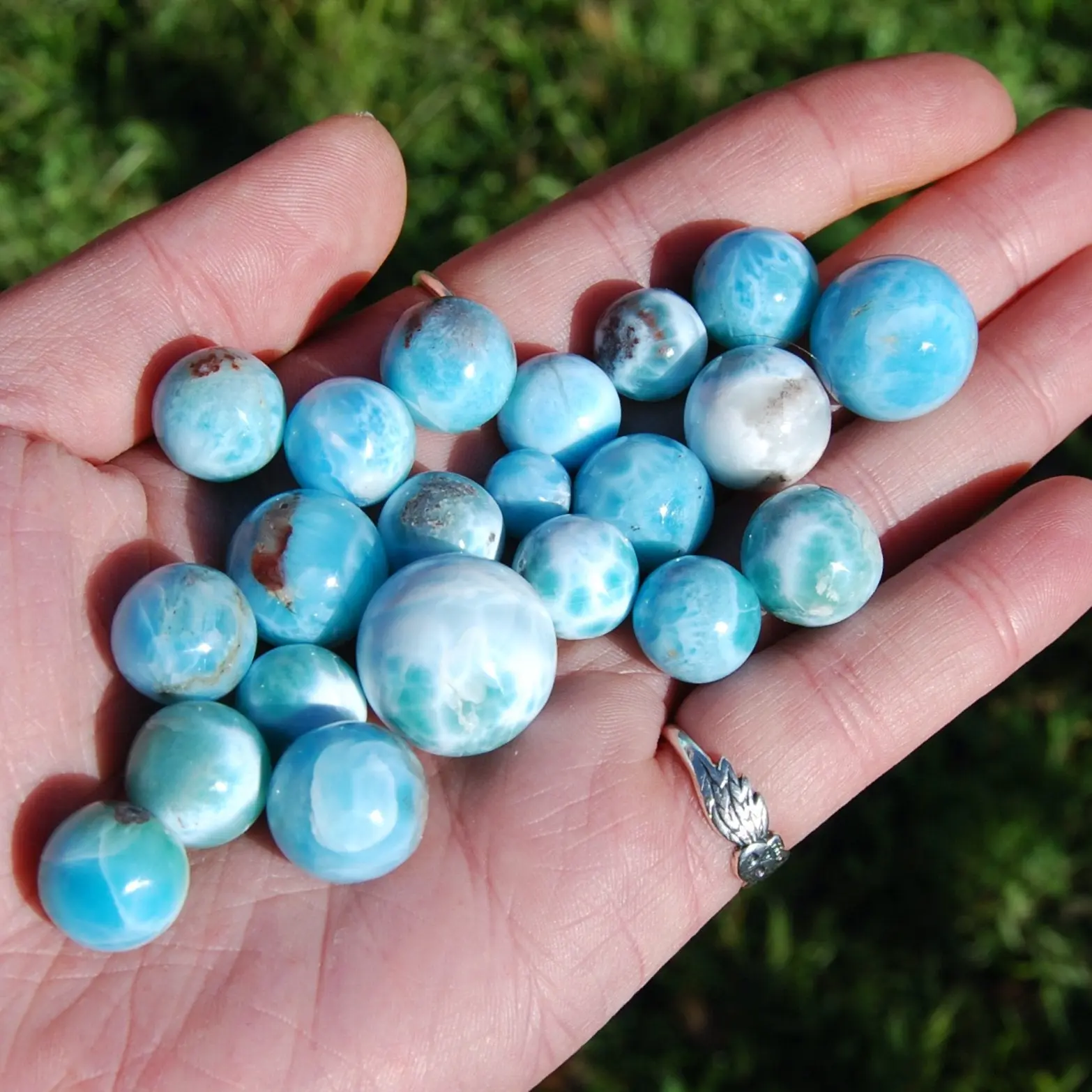 ONE Mini Larimar Crystal Sphere, Dominican Republic