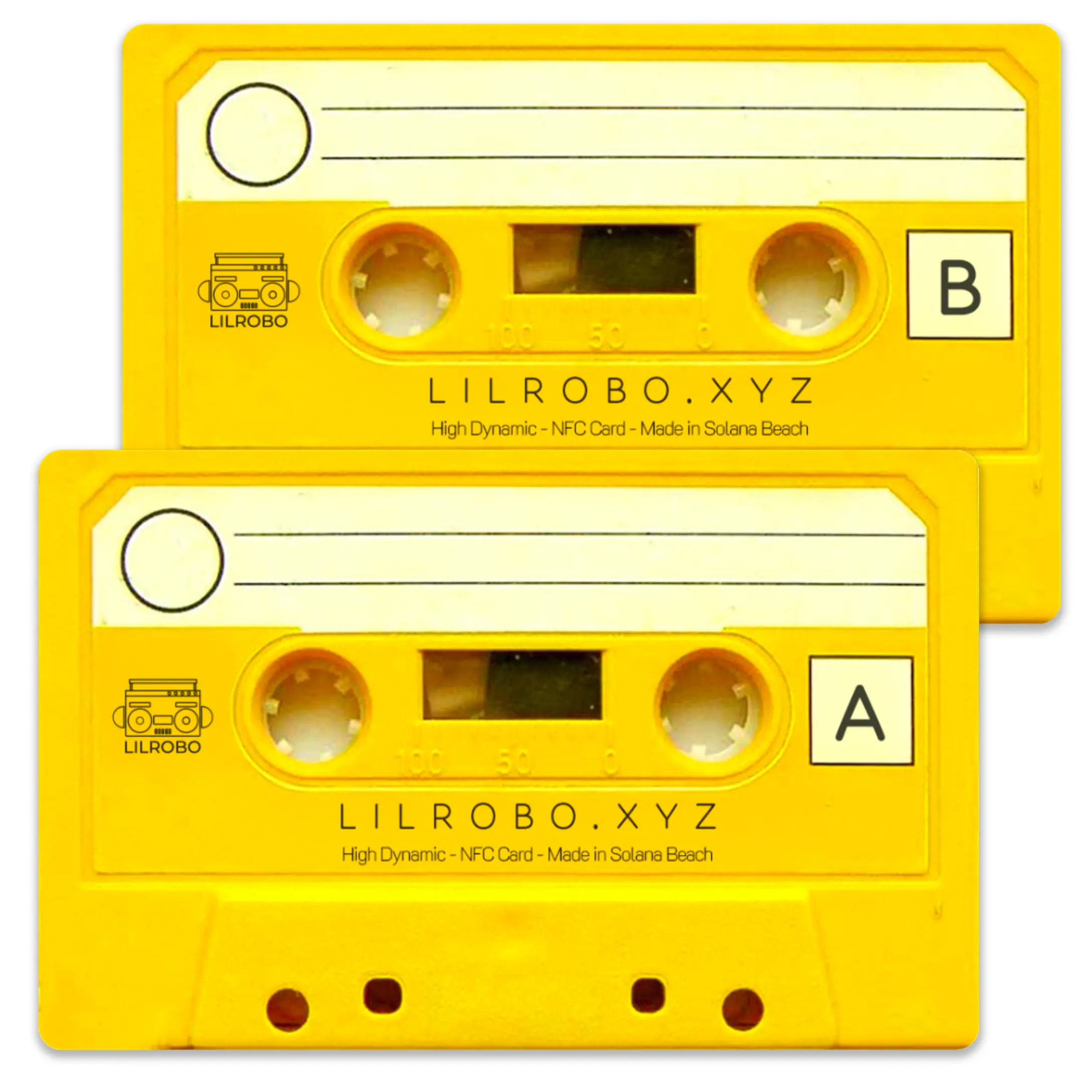 Yellow Tape Cassette NFC Card