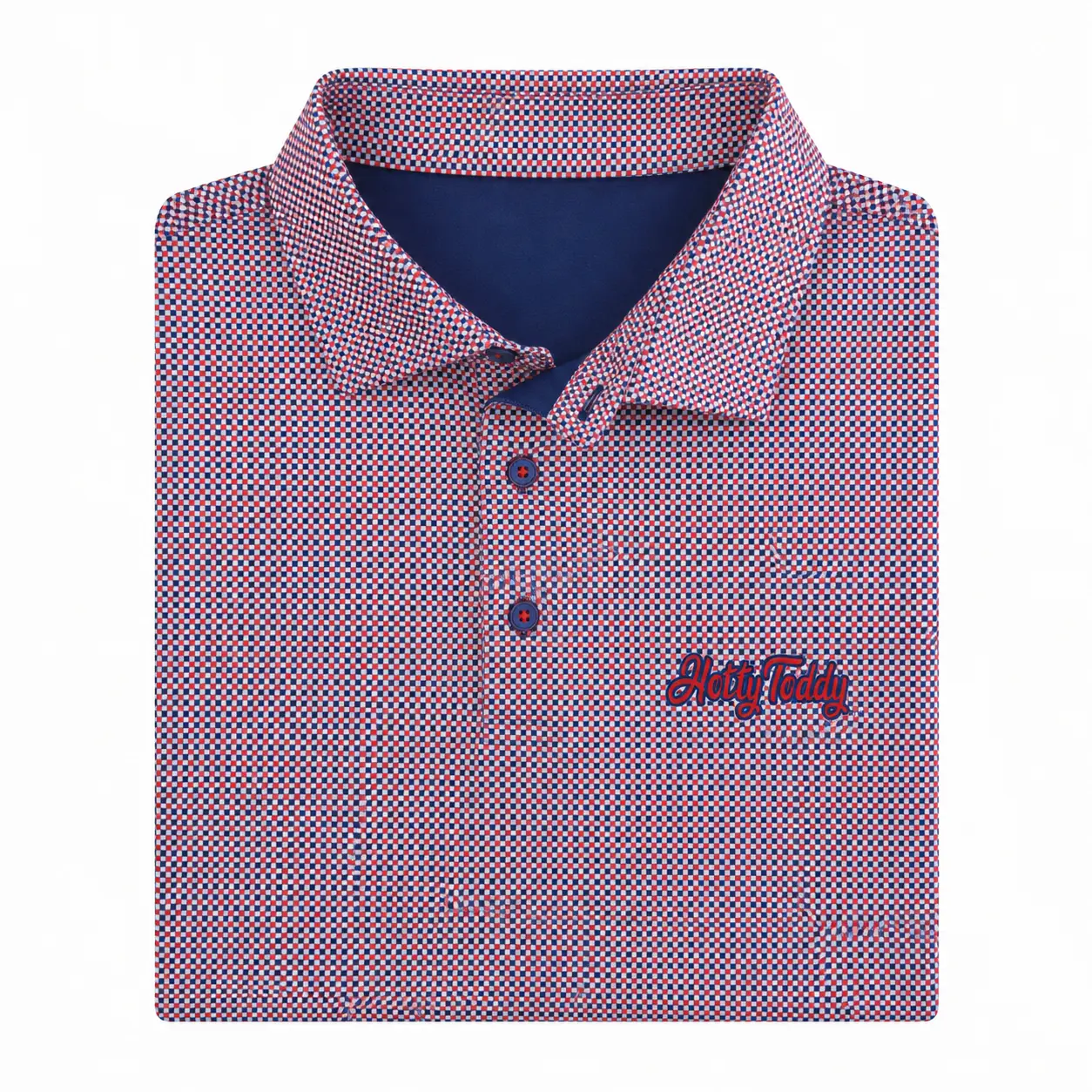 Ole Miss Hotty Toddy Red Particolored Gingham Polo for men Red Multi-Color Gingham Performance Polo Shirt for Men, Classic Checkered Golf Polo, Breathable Short Sleeve