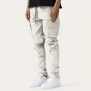 Men's Utility Cargo Joggers - Ankle Zippers, Slim Tactical Silhouette, Athleisure, Medium, Form-Fit Pants for Streetwear, Casual Outings, Blending Function & Urban Style, Athleisure Men's Pants, Medium Men's Pants