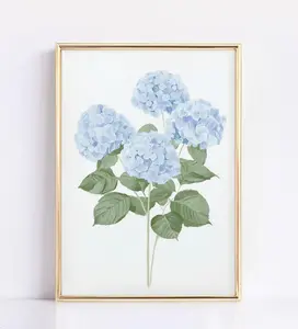 [Sale up to 50%] [Free Ship] Blue Hydrangea Watercolor Print, Floral Watercolor Painting, Printable Blue Flower Art, Watercolor Hydrangea Wall Decor