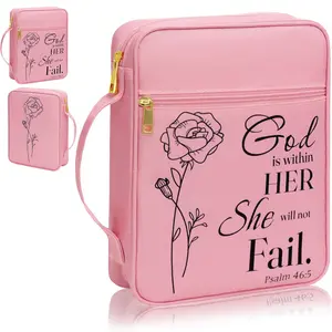 STYRKE Bible Cover for Women, Bible Holder, Cover Carrier Carrying Organizer Bag, Zipper and Pockets for Standard Size, Gift for Women Boy