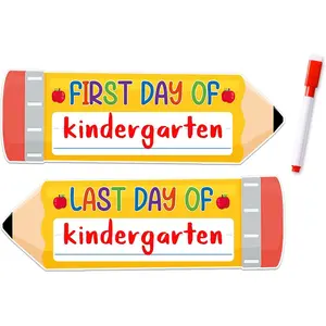 First & Last Day of School Chalkboard for  Girls Boys, 4.4"x12.6" Double Sided Pencil  to School Sign 1st Day of   Board Sign  to Schools Photo Prop Supplies