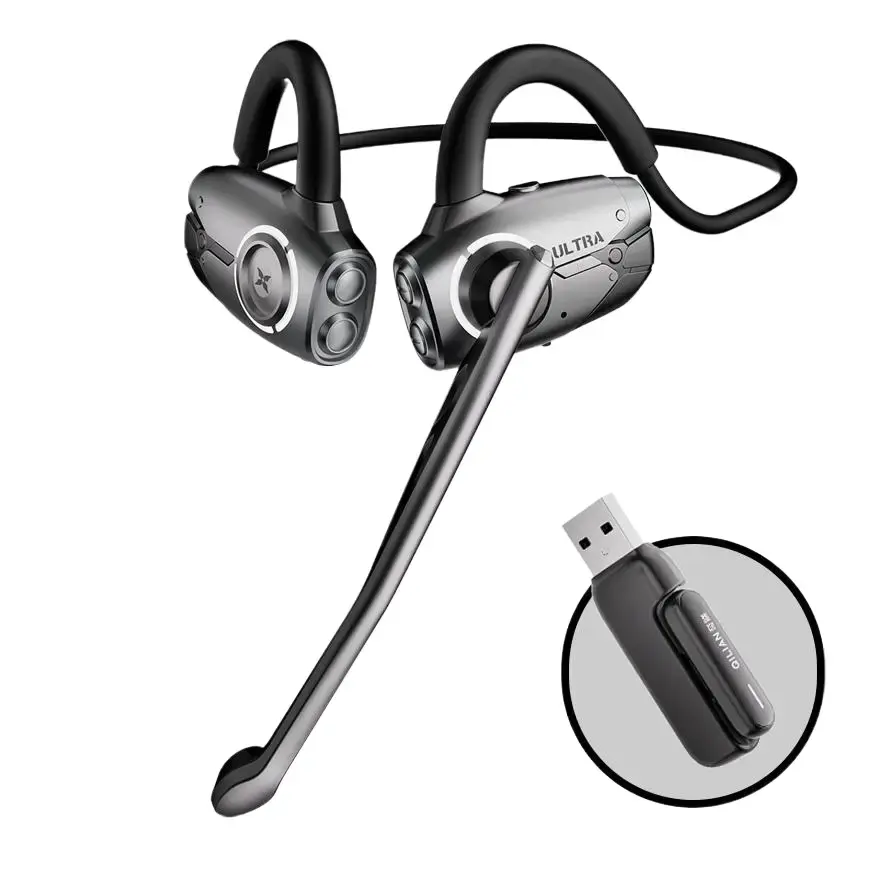 QILIAN ExtremeRealm Ultra 2.4G & Bluetooth Dual Mode Open-Ear Gaming Headset, Low Latency with Magnetic Detachable Microphone, Compatible with PC, mobile phones, PS4/PS5, iPads, and Switch.