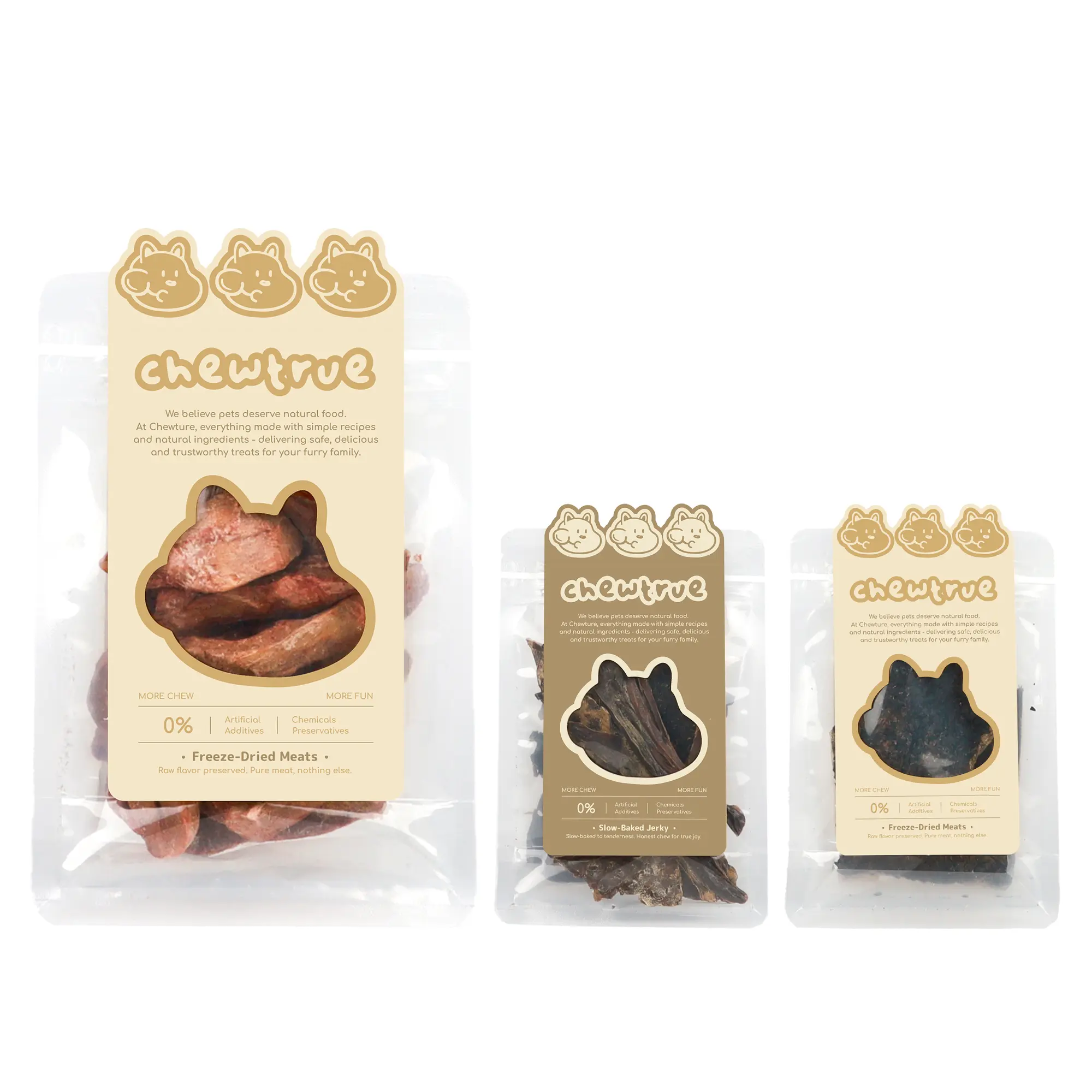 ChewTrue Organ Nutrition Treat Variety Pack, Beef Heart Liver and Tripe, 3 or 5 Piece Set