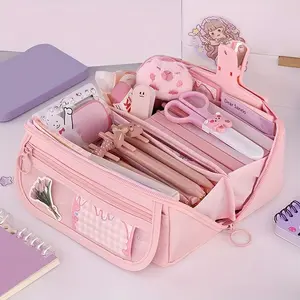 Large Capacity Pencil Case, 8 Compartments Pencil Bag, Stationery Storage Bag, Office Stationery & Supplies, Office Essentials, Mechanical Pencil