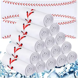 18 Counts Cooling Towel, Baseball Softball Towel Breathable Chilly Ice Towels, 40"x12" Cooling Towel for Baseball Team Coach Gift Training, Cold Sweat Rag for Sport(White,Baseball)