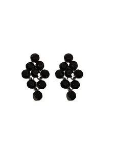 Womens Black Grape Shaped Stud Earrings Small And Delicate Face Slimming