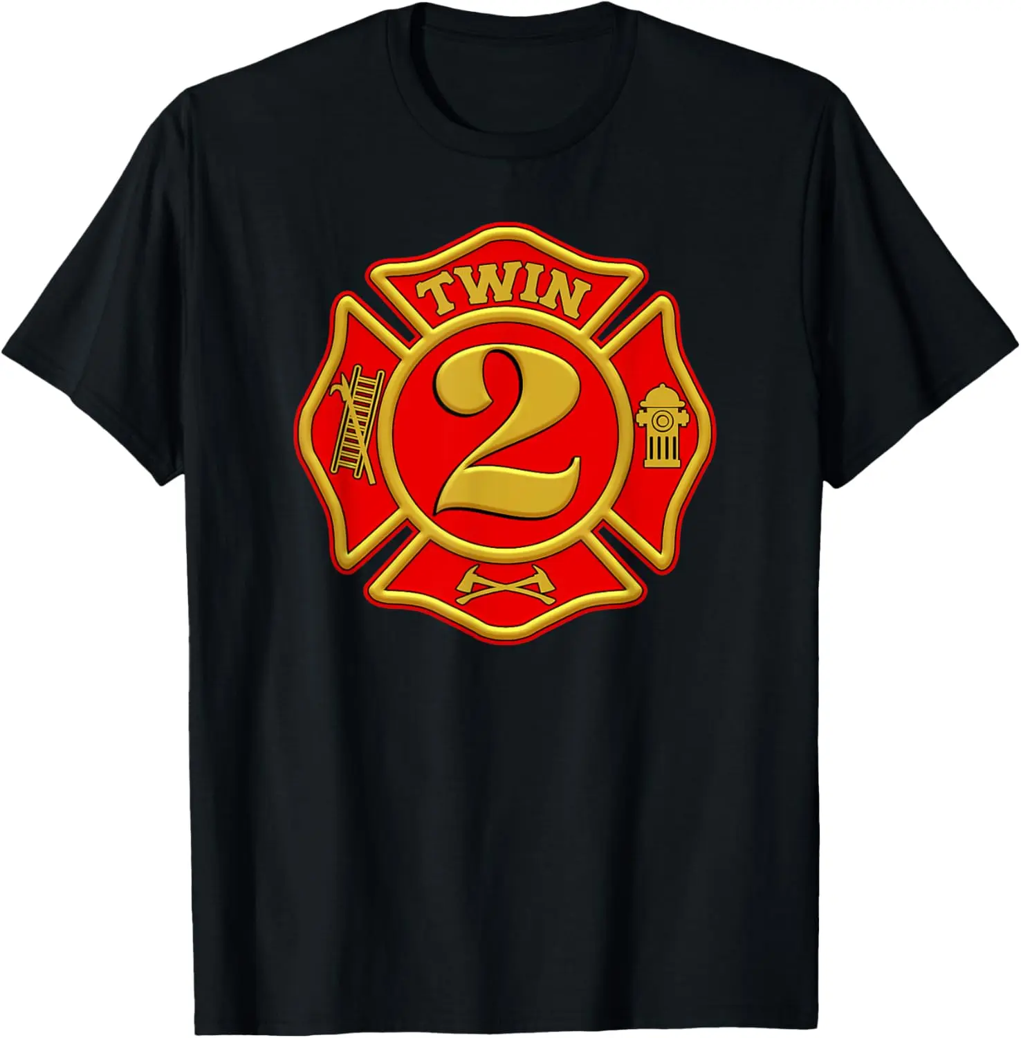 Matching TWIN 1 and TWIN 2 shirts for adults & fireman T-Shirt 1