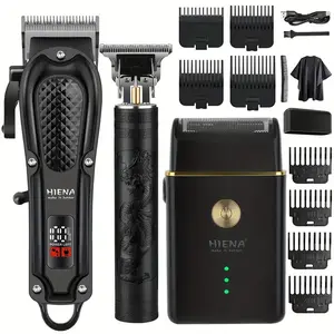 Men's Professional Trimming Kit, Electric Shaver & T-Shape Trimmer, Includes 8 Combs, Precision Grooming Tools for Styling Needs, Hair Trimmer Kit