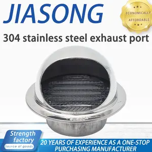 Circular Wall Vent Cover, 304 Stainless Steel Ventilation Outlet, Half Sphere Grille, Outdoor Hvac System, Automatic Opening