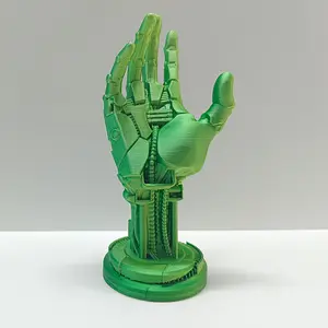 A Unique Sci-Fi Cyberpunk Mechanical Arm Statue with a Yellow-Green Palm, a Switch Holder, a Game Controller Stand, And a Headset Holder.It'S aReliable for Gaming Enthusiasts And Both Men And Women, Suitable for Occasions Like Halloween