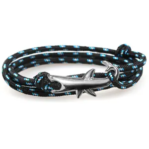 Shark Nylon Rope Wrap Nautical Bracelet for Men and Women 30 Inches