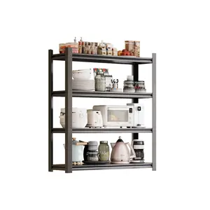 Heavy Duty Storage Shelving Unit 1600LBS Capacity Adjustable 4-Tier Metal Shelf Separable Design Rust Proof Stable Strong Organizer for Kitchen Garage Pantry Balcony Basement Tool-Free Assembly High-Quality Steel Powder Coated