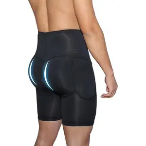 Mens Padded Underwear Butt Enhancer Shapewear Butt Lifter Boxers with Detachable Pads High Waist Hip Lifting Padded Underwear Menswear Socks