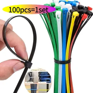 100pcs Heavy-Duty Colored Reusable Nylon Cable Ties, Suitable for Outdoor Use, Can Be Released And Removed, Ideal for Cable Management And Garden Vine Tying