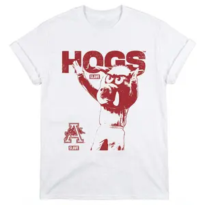 [MADE IN US] Arkansas Razorbacks Vintage Mascot Shirt - Premium Hogs Graphic Tee - Retro College Streetwear