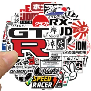 Japanese Street Harajuku Sticker Pack, 50pcs/set Japanese Style Aesthetic Vinyl Waterproof Decals for Water Bottle, Skateboard, Laptop, Journal, Car