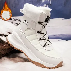 Men's Winter Quilted Contrast Faux Fur Design SnowBoots,Casual WVarm Thick Sole Ankle Boots for Outdoor ActivitiesMale All-match Round Toe Shoes for DailyWear
