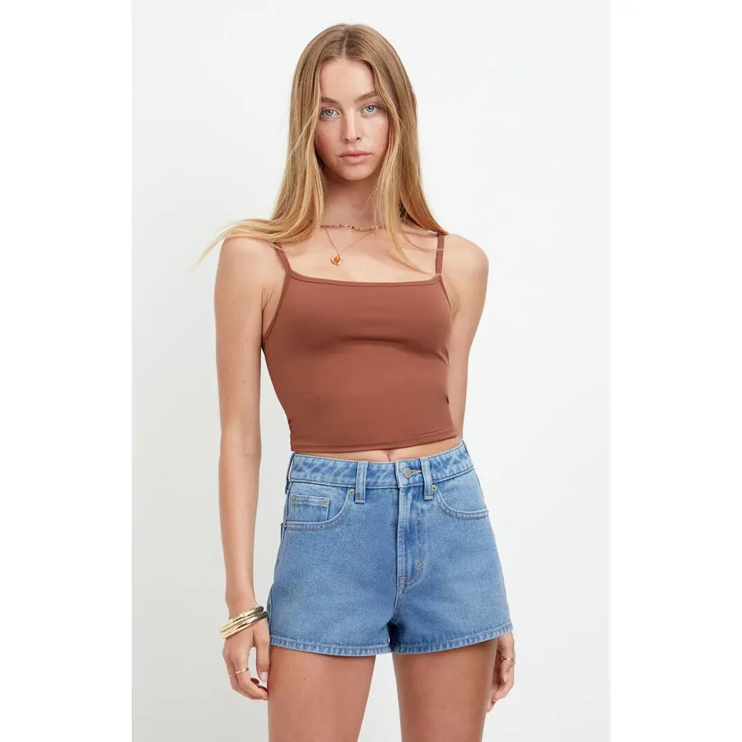 Pacsun Women's Ivy High Waisted Festival Jean Shorts Zip Fly Medium Blue