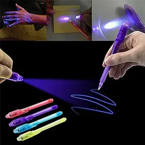 Glowing Invisible Ink Pen Set, Fluorescent Markers for Secret Learning Magic Pens, Kids Party Favors Creative Gifts, Multi-Color Options, 3-Pack