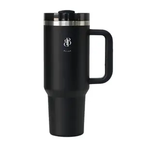 BBLISS 40 oz Vacuum Insulated Tumbler with Handle and Straw, Stainless Steel Travel Mug Drinkware, Portable, Double Wall, Coffee Cup