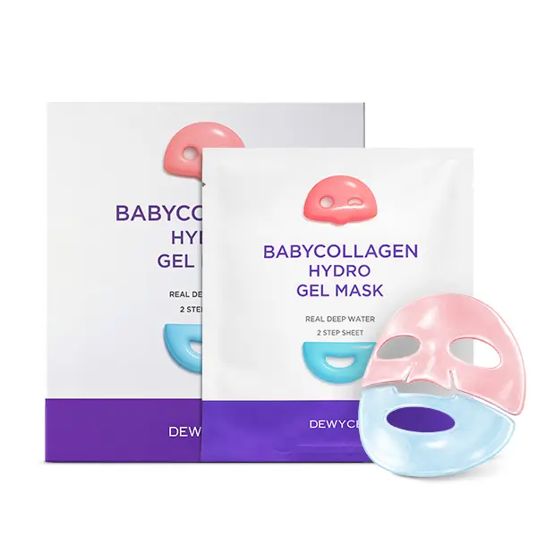 DEWYCEL BabyCollagen Hydro Gel Mask |  2-Step Gel Face Mask for Hydration | Radiance & Lifting | Dewy, Bouncy Glass Skin | Overnight Hydrogel Face Mask | Korean Skincare | 1.27 oz (36g) × 4ea