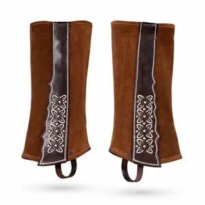Polainas Cafe Gamuza Pintadas (M) Charras Half Chaps