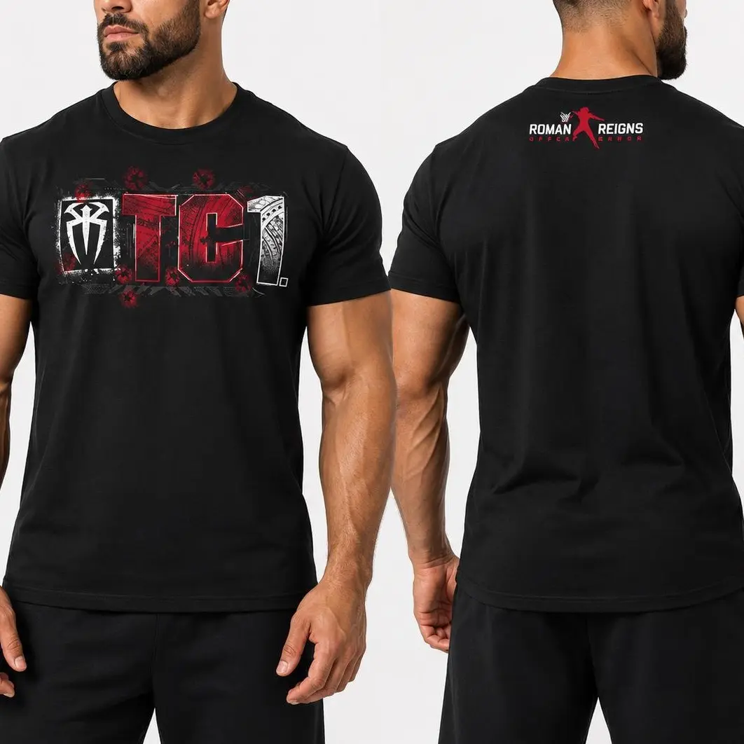 Men's Black Roman Reigns OTC Unisex T-Shirt, Y2k Graphic Tee for Men and Women