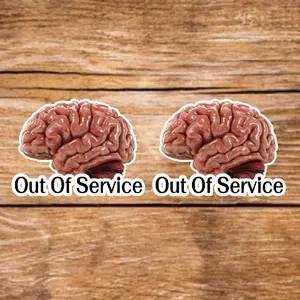 Out of Service Stickers - 2 Pack, 3.5in, Waterproof, Glossy Finish Vinyl, Unique Design for Decor & Personalization - Perfect for DIY Projects & Gifts