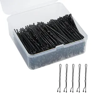 Black Bobby Pins 400PCS Hair Bobby Pins for Women, Bun Pins for Thick Hair Thin hair and All Hair Types, Hair Pins with Case, 1.97 inch