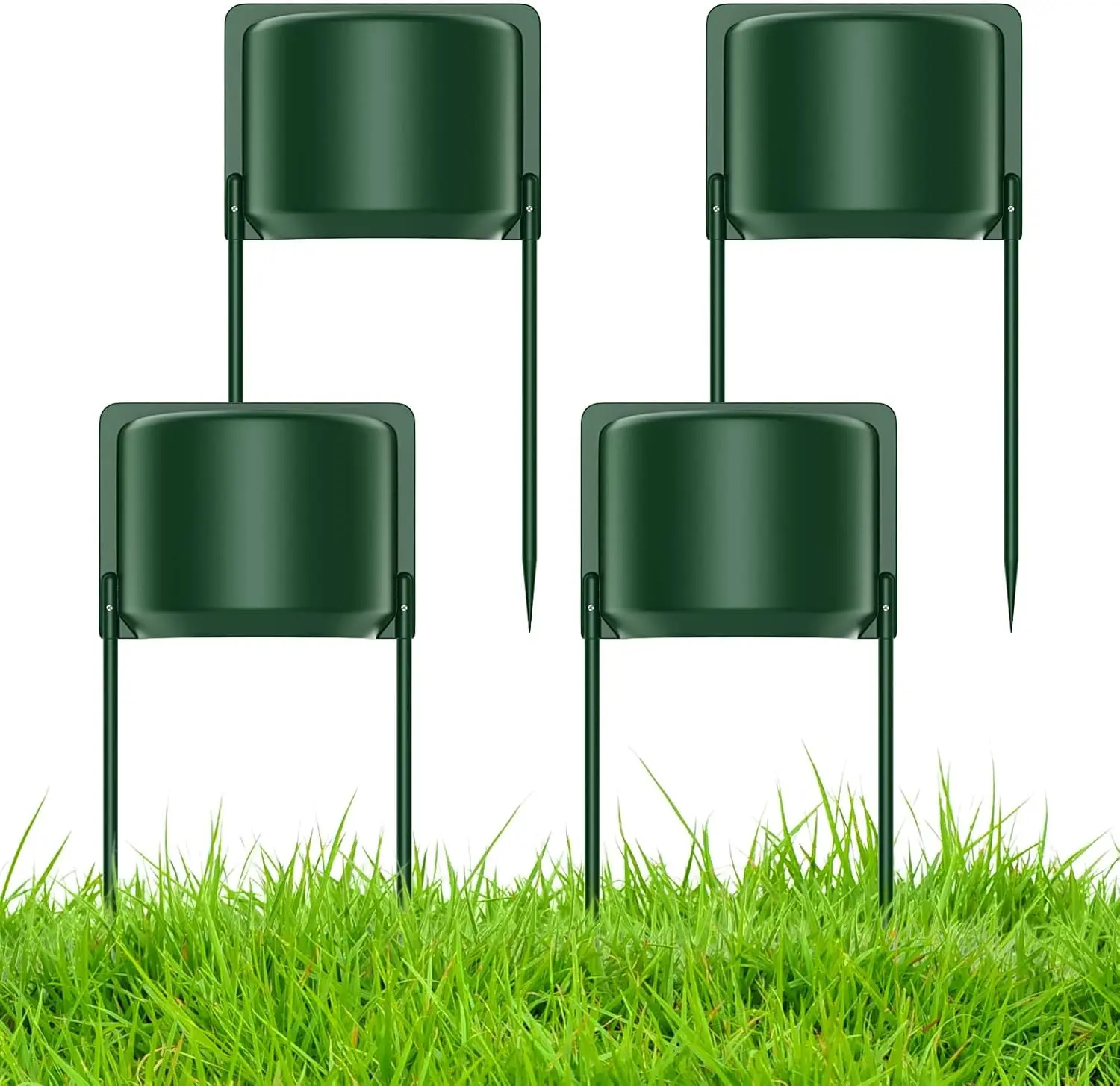 MoKo 4 Sprinkler Guards Shields (14.76 x 7.48 x 3.35 inches) - UV Protection, Rustproof, Easy to Set Up, Elegant Design Irrigation Head Protectors for Lawns, Gardens, Yards