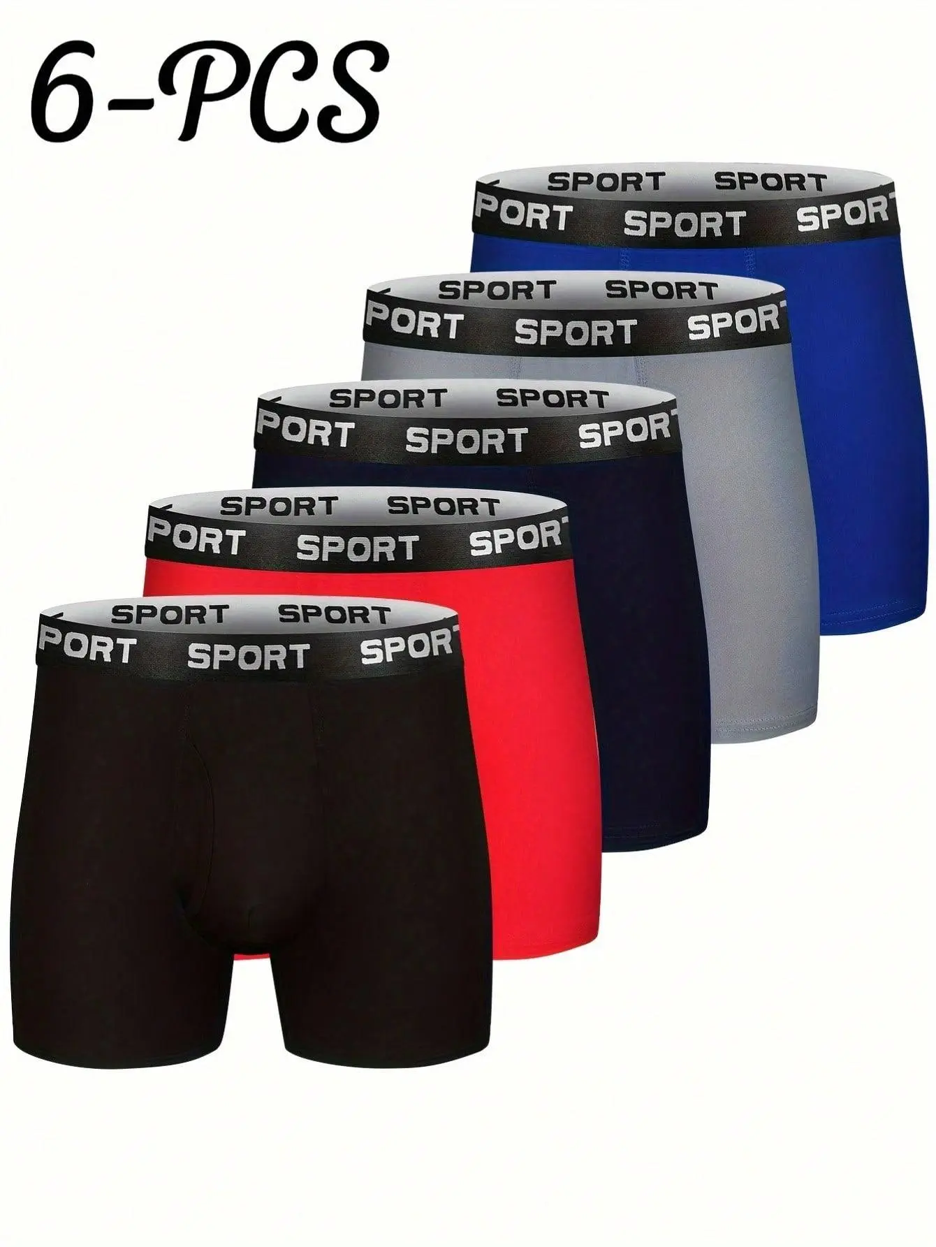 6 Pack Men Elastic Wide Waistband Briefs, Non-Slip Soft Everyday Basic Underwear For Men