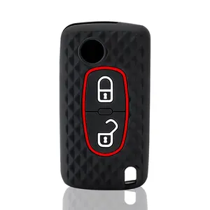 2 Button Key Case Cover for Citroen C-Crosser C3 C4 Picasso Berlingo Case for Peugeot Partner Tepee 207 307 308 407 Keychain